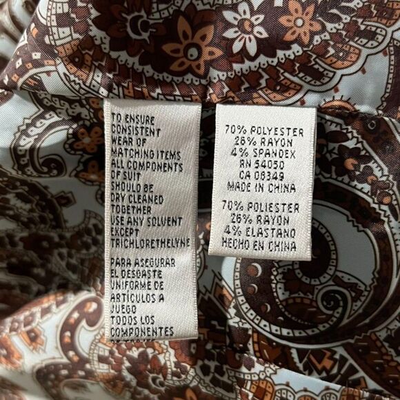 Jones New York Brown Peak Lapel Single Breasted Lined Blazer Suit Jacket Size 6 - Picture 11 of 11